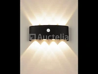 20 x led wandlamp met detector – sw-2310-4 – 8w – 3500k warm wit – zwart – ip54 – aluminium - afbeelding 3 van  3