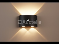 20 x led wandlamp met sensor – sw-2310-2 – 4w – 3500k warm wit – zwart – ip54 – aluminium - afbeelding 1 van  4