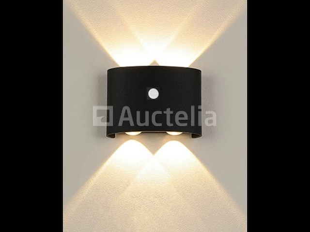 20 x led wandlamp met sensor – sw-2310-2 – 4w – 3500k warm wit – zwart – ip54 – aluminium - afbeelding 2 van  4