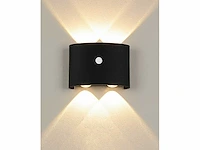 20 x led wandlamp met sensor – sw-2310-2 – 4w – 3500k warm wit – zwart – ip54 – aluminium - afbeelding 1 van  2