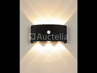 20 x led wandlamp met sensor – sw-2310-3 – 6w – 3500k warm wit – zwart – ip54 – aluminium - afbeelding 3 van  3