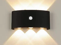 20 x led wandlamp met sensor – sw-2310-3 – 6w – 3500k warm wit – zwart – ip54 – aluminium - afbeelding 1 van  3