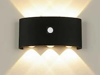 20 x led wandlamp met sensor – sw-2310-3 – 6w – 3500k warm wit – zwart – ip54 – aluminium - afbeelding 1 van  4