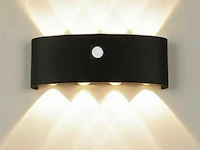 20 x led wandlamp met sensor – sw-2310-4 – 8w – 3500k warm wit – zwart – ip54 – aluminium - afbeelding 1 van  4