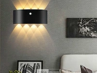 20 x led wandlamp met sensor – sw-2310-4 – 8w – 3500k warm wit – zwart – ip54 – aluminium - afbeelding 3 van  4