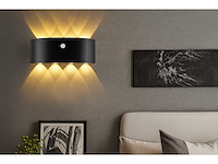 20 x led wandlamp met sensor – sw-2310-4 – 8w – 3500k warm wit – zwart – ip54 – aluminium - afbeelding 1 van  3