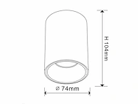 20 x opbouwspot gu10 fitting - cilindrisch - wit/bruin - afbeelding 3 van  4