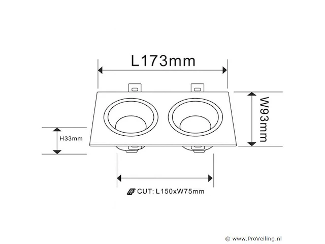 20 x orientab inbouwspot(ep-2) – gu10 – wit/zwart – verstelbare binnenring - afbeelding 4 van  4