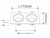 20 x orientab inbouwspot(ep-2) – gu10 – wit/zwart – verstelbare binnenring - afbeelding 4 van  4