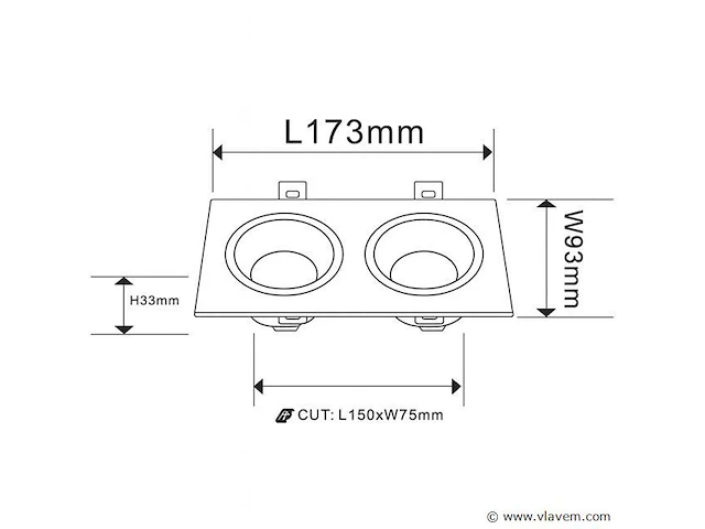 20 x orientab inbouwspot(ep-2) – gu10 – wit/zwart – verstelbare binnenring - afbeelding 4 van  4