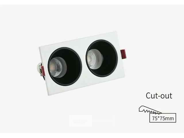 20 x orientab inbouwspot(ep-2) – gu10 – wit/zwart – verstelbare binnenring - afbeelding 1 van  5