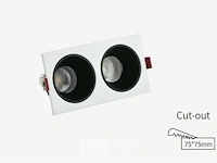 20 x orientab inbouwspot(ep-2) – gu10 – wit/zwart – verstelbare binnenring - afbeelding 1 van  5