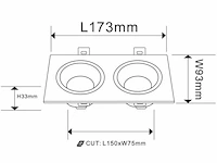 20 x orientab inbouwspot(ep-2) – gu10 – wit/zwart – verstelbare binnenring - afbeelding 5 van  5