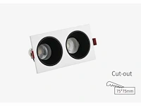 20 x orientab inbouwspot(ep-2) – gu10 – wit/zwart – verstelbare binnenring - afbeelding 1 van  4