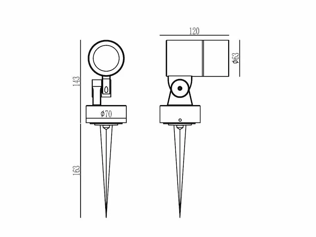 20 x prikspot gu10 design fitting zand zwart draaibaar waterdicht - afbeelding 4 van  4