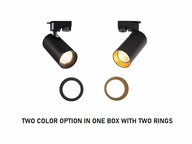 20 x railspot gu10 armatuur 12cm draaibaar met twee kleuren ringen - afbeelding 2 van  7
