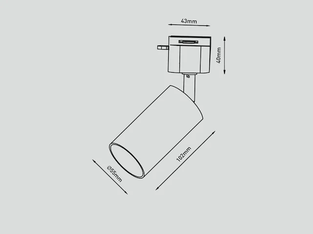 20 x railspot gu10 armatuur cilinder zand wit draaibaar 10,2cm - afbeelding 6 van  6