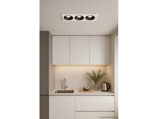 20 x richtbare inbouwspot (ep-3) – gu10 – wit/zwart – verstelbare binnenring - afbeelding 1 van  5