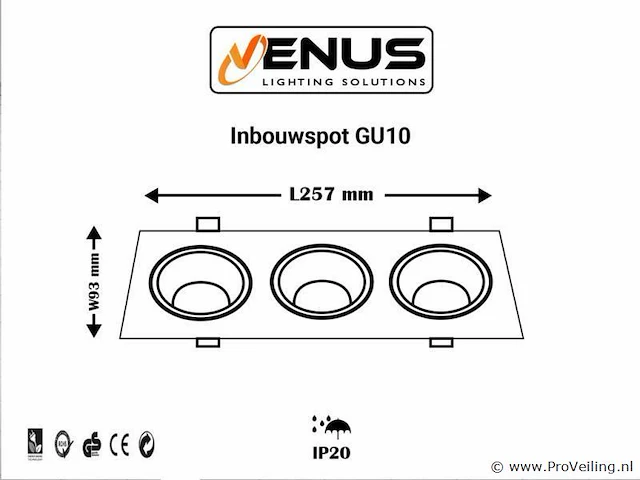20 x richtbare inbouwspot (ep-3) – gu10 – wit/zwart – verstelbare binnenring - afbeelding 4 van  5