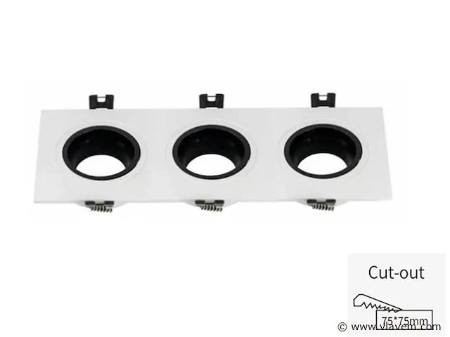 20 x richtbare inbouwspot (ep-3) – gu10 – wit/zwart – verstelbare binnenring - afbeelding 2 van  5