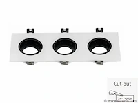20 x richtbare inbouwspot (ep-3) – gu10 – wit/zwart – verstelbare binnenring - afbeelding 2 van  5