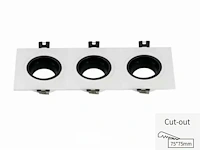 20 x richtbare inbouwspot (ep-3) – gu10 – wit/zwart – verstelbare binnenring - afbeelding 3 van  6