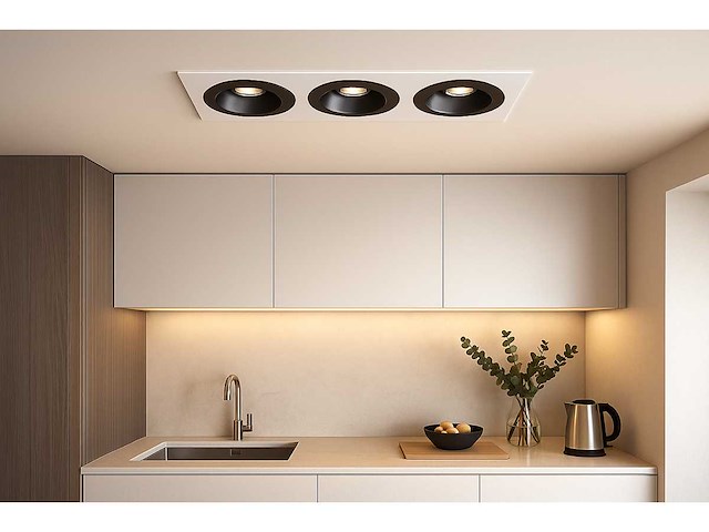 20 x richtbare inbouwspot (ep-3) – gu10 – wit/zwart – verstelbare binnenring - afbeelding 1 van  5