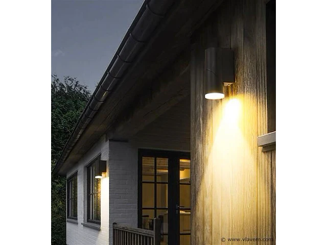 20 x richtbare led wandlamp – sw-145 – 5w – 3500k warm wit – zwart – ip54 – aluminium - afbeelding 1 van  4