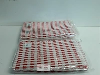 20 x schoteldoek rood/wit 32x32 cm 100% katoen - afbeelding 1 van  2
