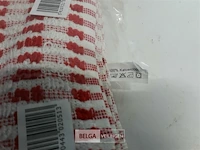 20 x schoteldoek rood/wit 32x32 cm 100% katoen - afbeelding 2 van  2