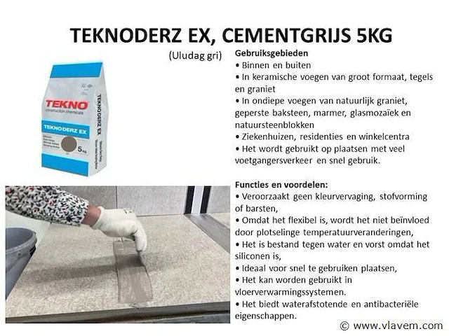 20 x teknoderz ex, cementgrijs 5kg - afbeelding 1 van  2