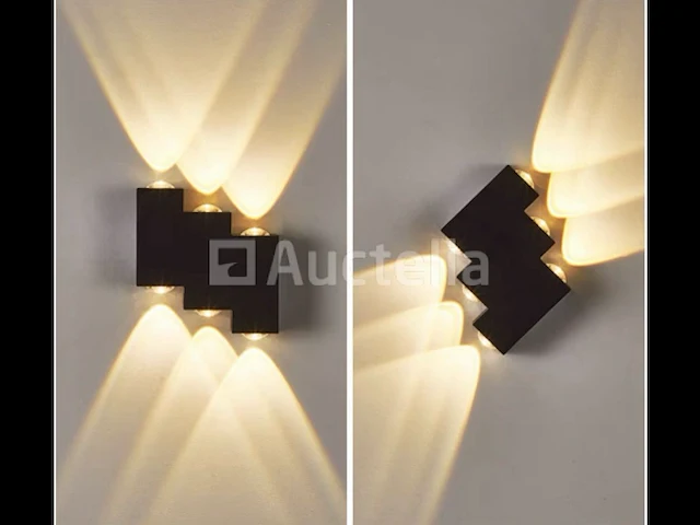 20 x tweeweg led wandlamp – 6w – 3500k – ip54 – zwart – sw-45-3 - afbeelding 3 van  3