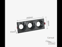 20 x verstelbare inbouwspot (ep-3) – gu10 – zwart – verstelbare binnenring - afbeelding 3 van  5