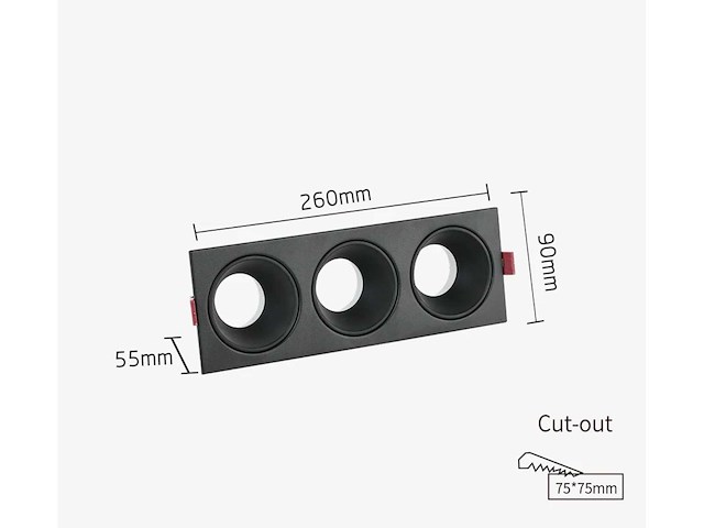 20 x verstelbare inbouwspot (ep-3) – gu10 – zwart – verstelbare binnenring - afbeelding 4 van  4