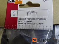 200 schroef deksel ronde gehamerd zwart sencys 30 mm - afbeelding 3 van  4