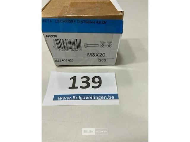 200 x metaalschroef m3x20 - afbeelding 2 van  3