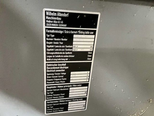 2000 altendorf f45 elmo ce formaatcirkelzaagmachine - afbeelding 11 van  16