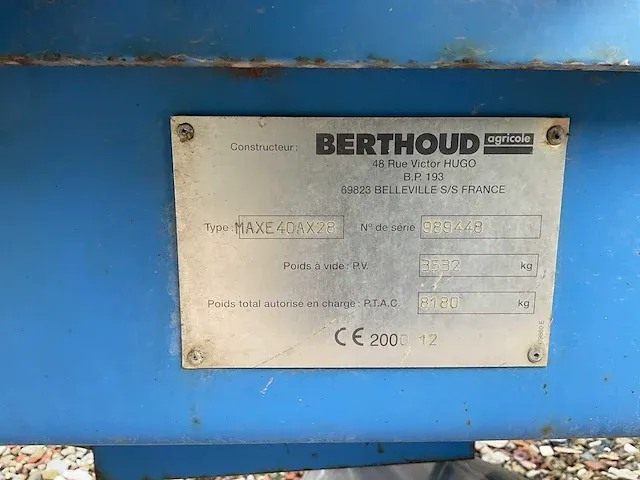 2000 berthoud maxe40ax28 veldspuit - afbeelding 13 van  20