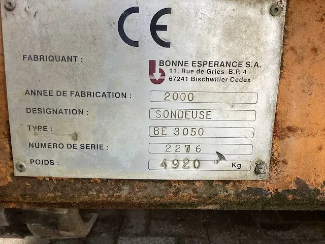 2000 bonne esperance sa be 3050 verticale boorinstallatie - afbeelding 6 van  16