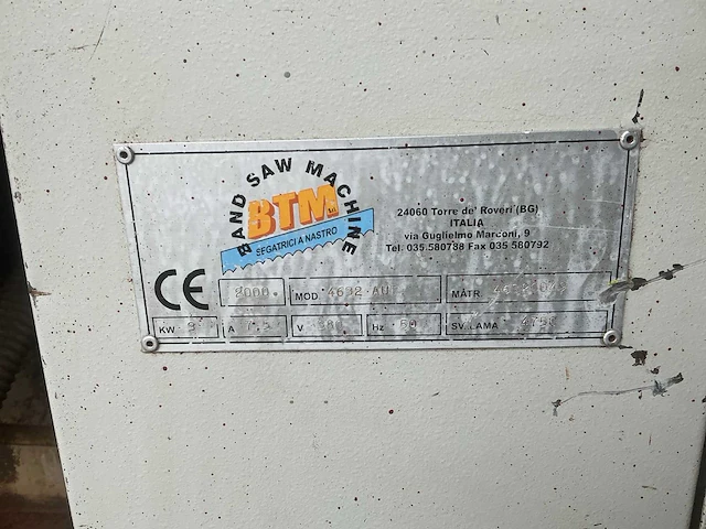 2000 btm 4632 aut metalen horizontale bandzaagmachine - afbeelding 6 van  10