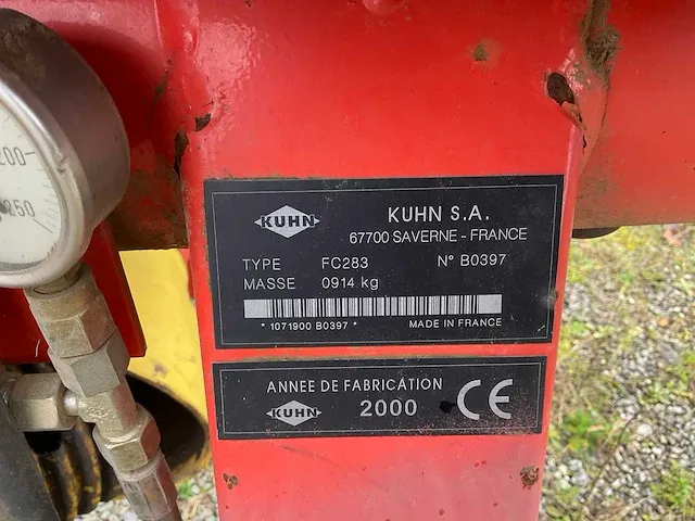 2000 kuhn fc283 lift control schijvenmaaier met kneuzer - afbeelding 4 van  12