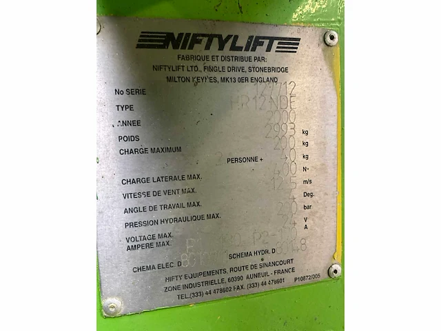 2000 niftylift hr12 nde hoogwerker - afbeelding 8 van  16
