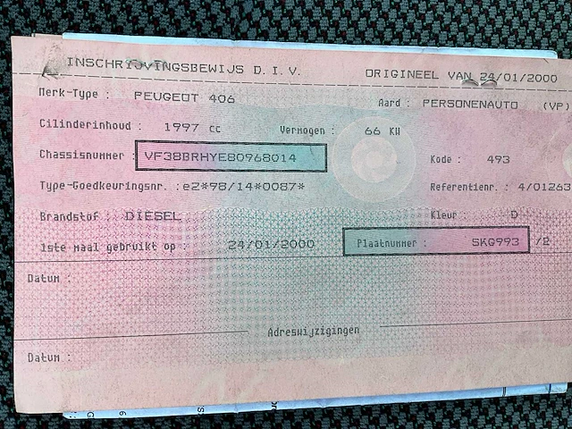 2000 peugeot 406 hdi personenauto - afbeelding 31 van  44