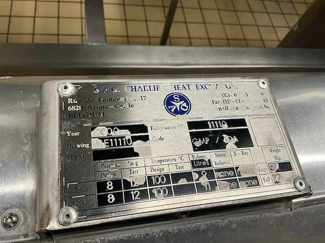 2000 sag charlier gmp/fda warmtewisselaar - afbeelding 4 van  4