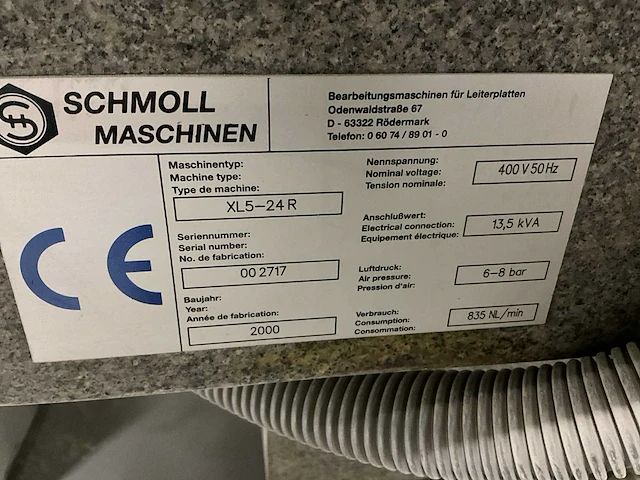 2000 schmoll machinen xl5-24-r automatische boormachine 5 spindel - afbeelding 6 van  6