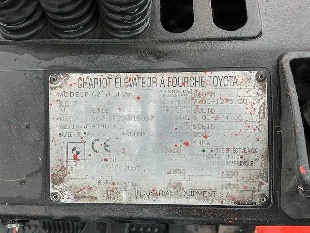 2000 toyota 62-7fdf25 vorkheftruck - afbeelding 4 van  12