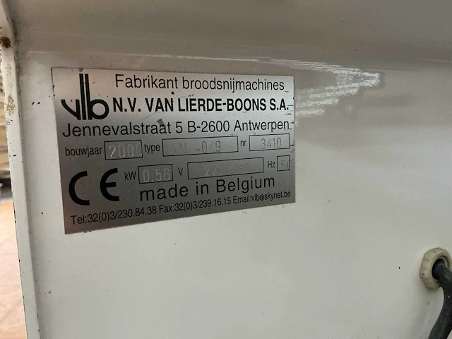 2000 vlb an 40/9 broodsnijmachine - afbeelding 4 van  5