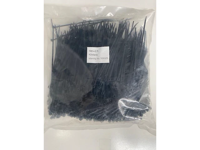 2000 x kabelbinder - zwart - 140 x 2,5 mm. - afbeelding 2 van  3