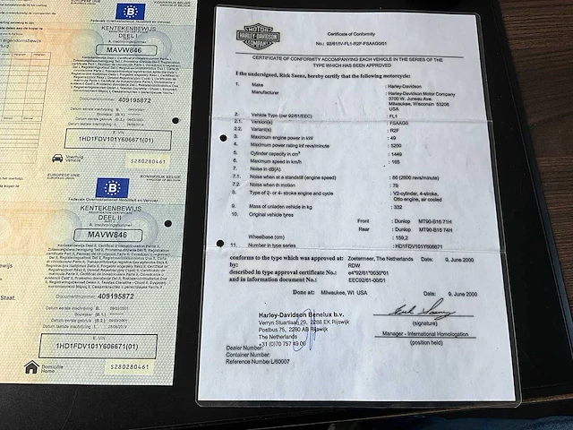 2001 - harley-davidson fsaag0 - fl1 - motorfiets - afbeelding 27 van  33