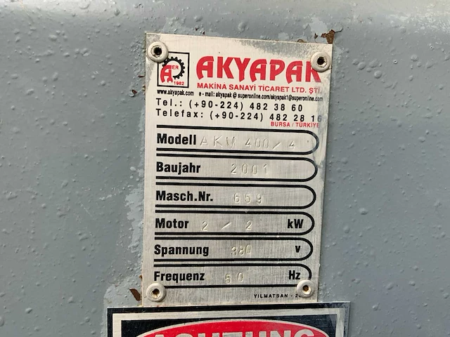 2001 akyapak akm 400/4 rolmachine (bordeuse) - afbeelding 2 van  10
